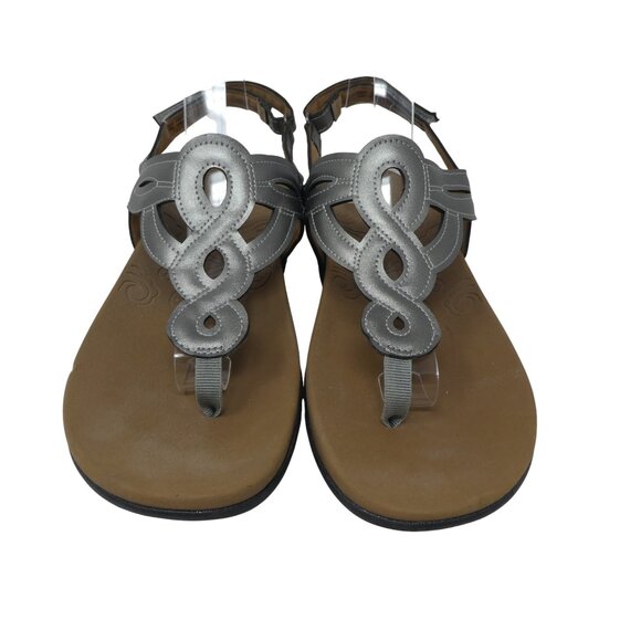 Rockport Ramona Pewter Silver T-Strap Thong Sandals Womens 8.5 - Picture 6 of 13